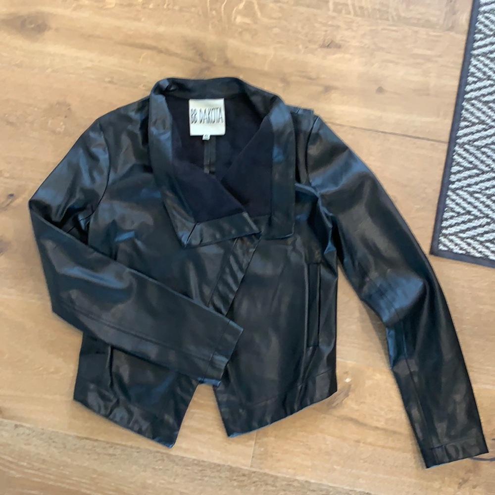 BB Dakota Vegan Leather open front jacket